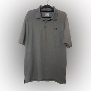 Under Armour men’s XL gray short sleeve polo, loose fit, heat gear, like new